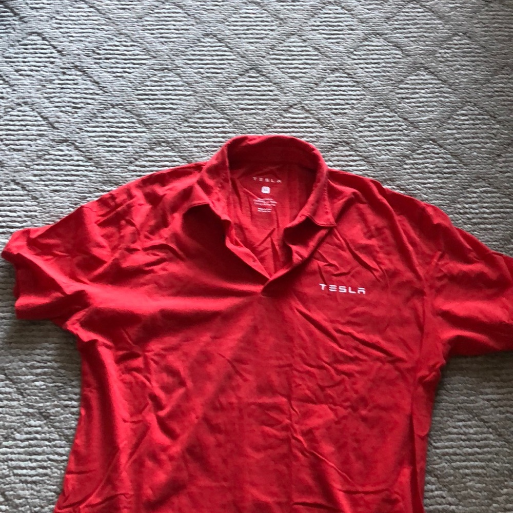 Tesla employee collar shirt